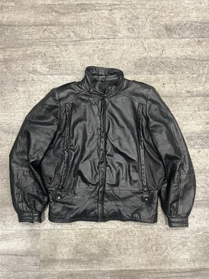 Винтажная куртка Vera Pelle на молнии из натуральной кожи ручной работы размер 23,5x26 черная - Изображение 1 из 4