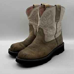Botas Ariat Mujer 8B Rosa Cuero Tostado Fatbaby Original Vaquera Occidental LEER - Imagen 1 de 9