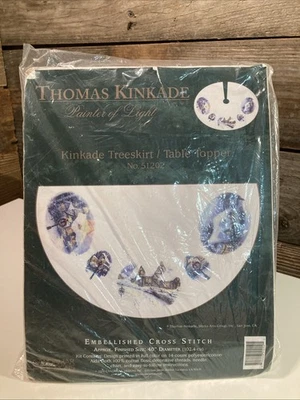 Candamar THOMAS KINKADE Christmas Cross Stitch Kit Treeskirt/Table Topper 51202 - Image 1 of 4