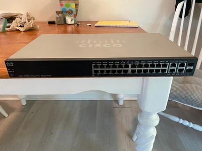 Cisco SG300-28PP-K9-v03 28-Port Gigabit PoE Managed Switch Factory Reset Perfect - Image 1 of 4