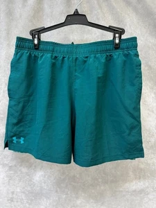 Under Armour Woven 2-in-1 Shorts Boys XL Green Youth Compression Liner Athletic - Picture 1 of 2