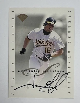 Tarjeta automática Leaf Signature Series Extended Jason Giambi 1996 AR140 Foto 1 de 2