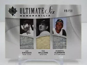DIMAGGIO/WILLIAMS/CLEMENTE/JETER 2009 UC 6 PLAYER GAME WORN PATCHES! #09/50! - Picture 1 of 3