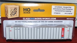 CLASS ONE HO HYUNDAI SINGLE-PAK 48' EXTERIOR-POST CONTAINER TRANSAMERICA NEW - Picture 1 of 2