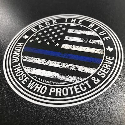 LONE STAR SIGNS Back The Blue- Circle Sticker