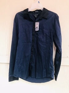 New Mens navy Blue dress shirt long sleeve - Picture 1 of 4
