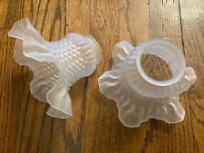 Set of 2 - Frosted Glass Floral 2 inch Fitter Shade Bulb Lamp Cover Replacement