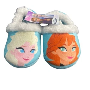 Disney Frozen Elsa & Anna Plush Slippers Toddler Size 7-8 - Picture 1 of 4