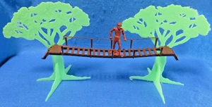MPC Ponte di Corda con 2 Alberi, per Soldatini Giocattolo (54MM) Corde Ininterrotte - Foto 1 di 2