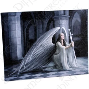 The Blessing - Gothic Angel Canvas Wall Plaque – 25cm x 19cm – Anne Stokes - Picture 1 of 1