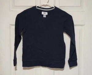 Old Navy Sweater Boys Size Small 6 - 7 Pullover Sweatshirt Navy Blue V Neck - Picture 1 of 3