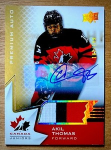 2020-21 UD Team Canada Jr's. AKIL THOMAS PREMIUM AUTO /199! 