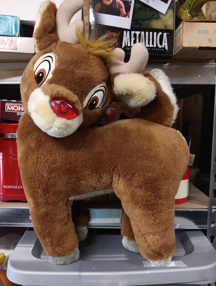 Campana de juguete de peluche Applause Rodolph el reno nariz roja 215122  Foto 1 de 4