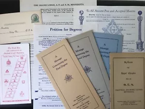 vintage Freemason Ephemera Lot: Bylaws, Message Concerning 1st/2nd/3rd Degrees - Picture 1 of 9