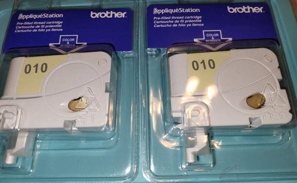 2 Brother Applique Station THREAD CARTRIDGES # 010 TAC010 Light Yellow BRAND NEW - Image 1 of 1