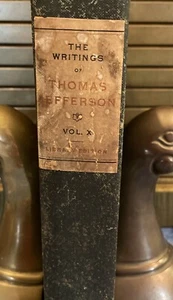 Antik Die Schriften von Thomas Jefferson Bibliothek Ausgabe Band X 1904 illustriert - Bild 1 von 13