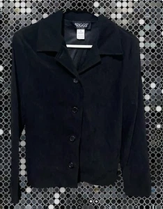 Vintage Briggs Jacket Blazer Women's Size S Black Button Front Shoulder Pads - Picture 1 of 5