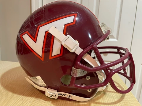 1990's Virginia Tech Hokies Schutt Air Advantage football helmet BIG EAST VICK Cover