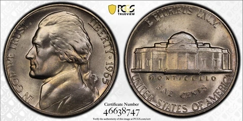 1965 5C FS Jefferson Nickel PCGS MS66FS    46638747 Cover