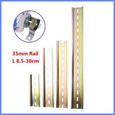 35mm Slotted Top Hat Din Rail Zinc Plated Circuit Breaker Accessories 85-380mm - Image 1 of 4