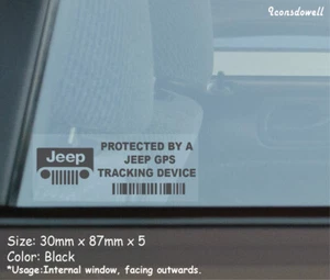 5X PROTECTED BY A JEEP GPS Car Security Stickers Anti Theft Decals Gifts - Picture 1 of 3