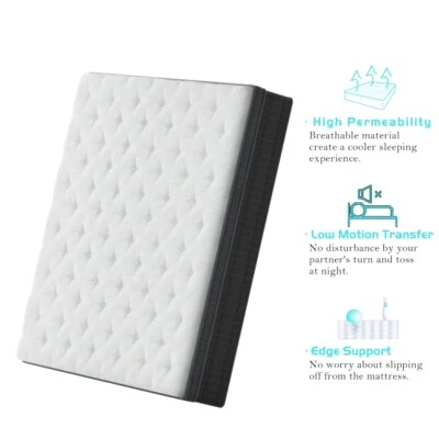 14"/12" Twin Full Queen King Size Mattress in A Box Innerspring Luxury Foam Bed - Image 1 of 4