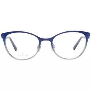 Swarovski SK 5303 092 Blue Metal Round Cat Eyeglasses Frame 52-19-140 - Picture 1 of 3