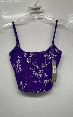 Traje de baño floral púrpura y blanco Anne Klein para mujer talla 8 con etiqueta Foto 1 de 4