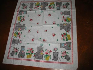 Vintage Topf Bauchofen Landhaus Tischdecke 44x49 Blumen Bauernhof Rustikal Landhaus Optik - Bild 1 von 4