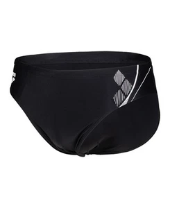 Arena Men's Swing Brief Swimming Trunks, Black/White, D5 - Picture 1 of 6