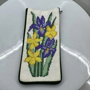 Vintage Alice Peterson Stitch And Zip Needlepoint Brillenetui 1984 - Bild 1 von 8