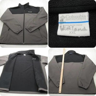 Columbia Jacket Mens XXL Gray Softshell Fleece Lined Water Resistant Full Zip - Image 1 of 4
