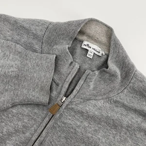 Peter Millar Pullover Herren 2XL grau 1/4 Zip Kaschmir Seide Baumwollmischung Pulli - Bild 1 von 9