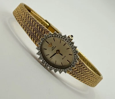 Reloj De Colección Jules Jurgersen Damas 17mm Tono Dorado Bisel Diamante Esfera Dorada #6.4 Foto 1 de 4