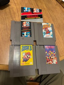 Nintendo NES Super Mario Bros 1-3 1 2 3 I II III trilogy + Dr. Mario video games