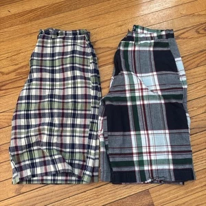 Chaps By Ralph Lauren Boy’s Blue Plaid Sz 18 Bermuda Shorts 2 Pair - Picture 1 of 8