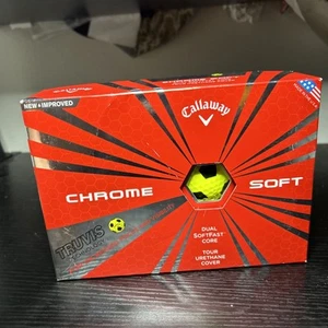 Callaway Chrome Soft Truvis Yellow black Golf Balls Combo One Dozen - Picture 1 of 4