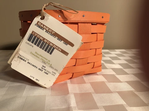 2010 LONGABERGER SUMMER BRIGHTS BASKET & PROTECTOR COMBO IN ORANGE~NEW Cover