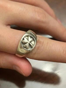 anillo banda plata esterlina 925 lote b13 talla 10 hoja de la suerte - Imagen 1 de 5
