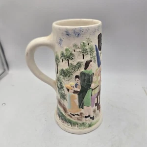 GERMAN Stein Mug STONEWARE Festival Castle Friends - Picture 1 of 6