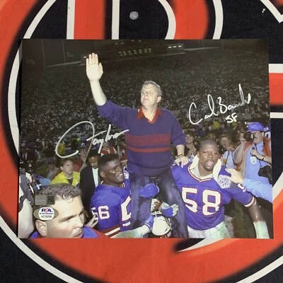 Lawrence Taylor Carl Banks Signed 8x10 Photo New York Giants Steiner CX & PSA - Image 1 of 4