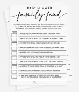 50 Baby Shower Family Feud (50-Cards) Fun Baby Shower Game Activity, Gender N... - Picture 1 of 7