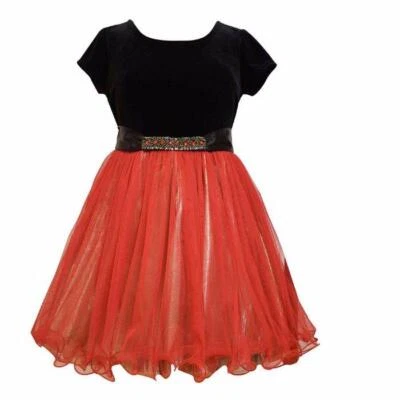 IRIS & IVY BONNIE JEAN Girls 14 Black Velvet & Red Tulle Dress NWT $68 - Image 1 of 3