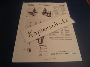 Kreidler Florett-Super K54/2, Bing Vergaser 1/16/61, Vergaserplan+Einstell-Liste - Bild 1 von 2