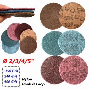 2/3/4/5" 50mm-125mm Nylon Roll Lock Sanding Discs Hook Loop Pad Grit 150 240 400 - Picture 1 of 12