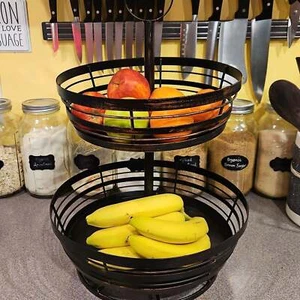 2 Tier Basket With Lazy Susan Base : : Home - Picture 1 of 10