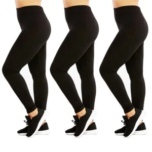 3 Seamless Leggings High Waisted Womens Yoga Pant Workout Stretchy Plus One Size - Picture 1 of 1