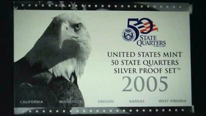 2005-S US Mint State Quarter Silver Proof Set 5 Coins 21ohoc0928-2 - Picture 1 of 6