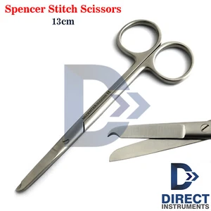 Spencer Stitch Scissors Surgical 13cm STR Littauer Blunt/Hook Tip Suture Removal - Picture 1 of 5