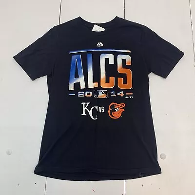 Majestic Kid’s Black T Shirt Size Large (14-16) ALCS 2014 KC Royals v Orioles - Image 1 of 4